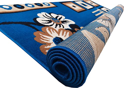 Image of Home Decore Acrylic Carpet for Your Living Room & Drawing Room Aywhere in Your Home (180X240 Blue Colour)- 6x8 Feet
