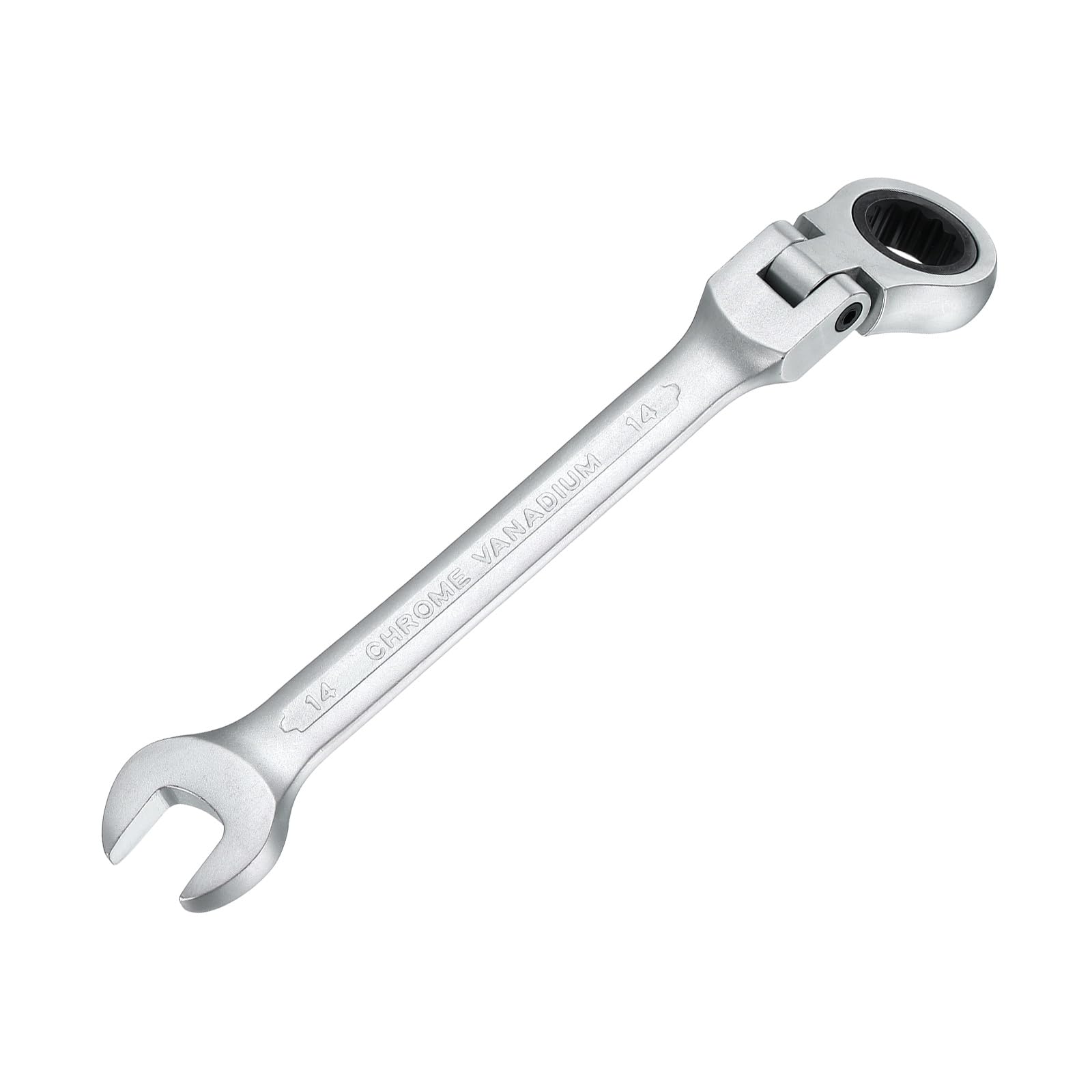 sourcing map 14mm Metric Flex-Head Ratchet Wrench Chrome Vanadium Steel 72-Tooth Ratcheting Combination Wrench Spanner for Car Bike Automotive Machine Repair — image 1