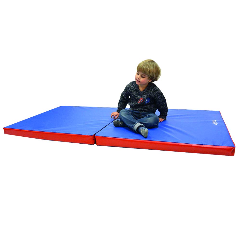 Grevinga Klappbare Turnmatte RG 35 – 200 x 100 x 6 cm – BLAU/ROT - Made in Germany - Faltbare Gymnastikmatte für Fitness, Sport und Gymnastik, Rutschfest und Platzsparend, Weichbodenmatte