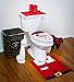 ShellKingdom Toilet Seat Cover and Rug Set Tank Lid Cover for Party Bathroom Sets(Christmas Laozi)