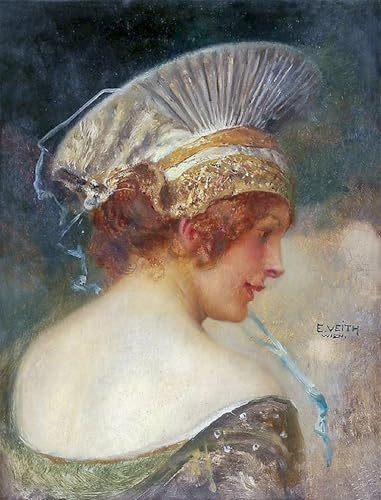 Cuadro en Lienzo Impresión Imagen Ritratto di donna elegante Eduard Veith Oficina 60x90cm