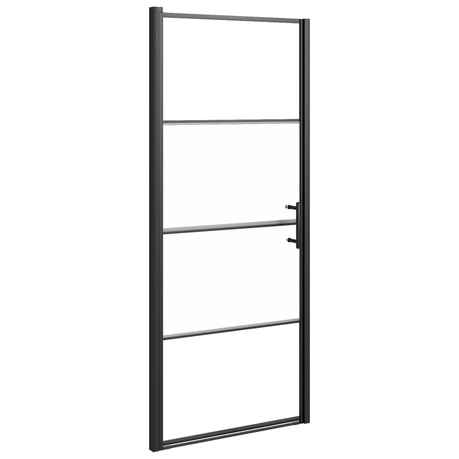 Rantry Parete Doccia 81x195cm in Vetro Temperato Semi Smerigliato Nero, Parete Doccia Fissa, Gruppo Doccia a Parete, Parete Doccia Scorrevole, Parete Doccia Walk-in per Bagno