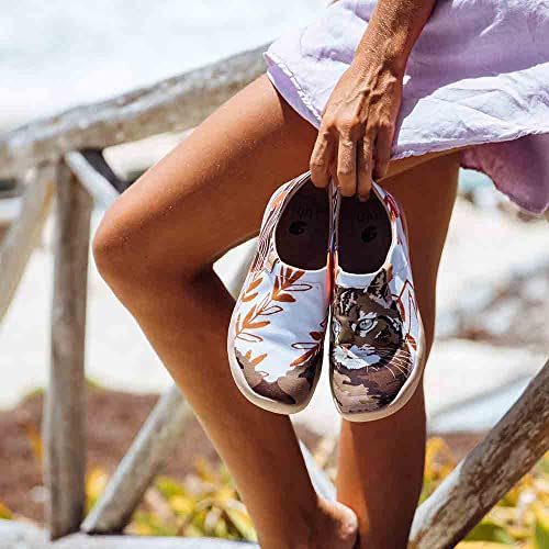 Image of UIN Women's Slip On Shoes Colorful Comfortable Lightweight Art Travel Sneakers Casual Floral Stylish Everyday Loafers