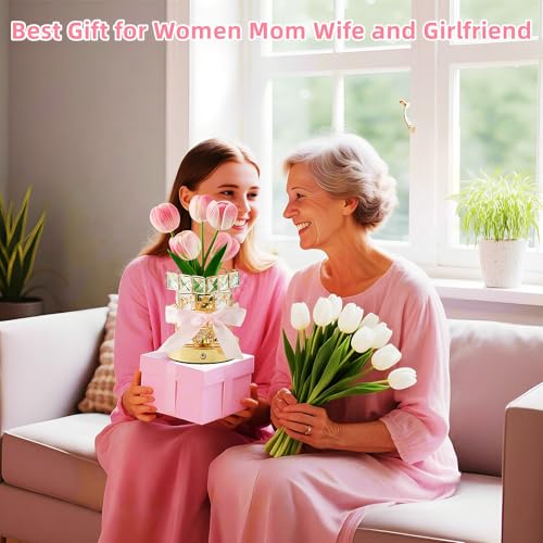 Image of Flower Lamp Cordless LED Touch Tulip Night Light Decor Gifts for Women