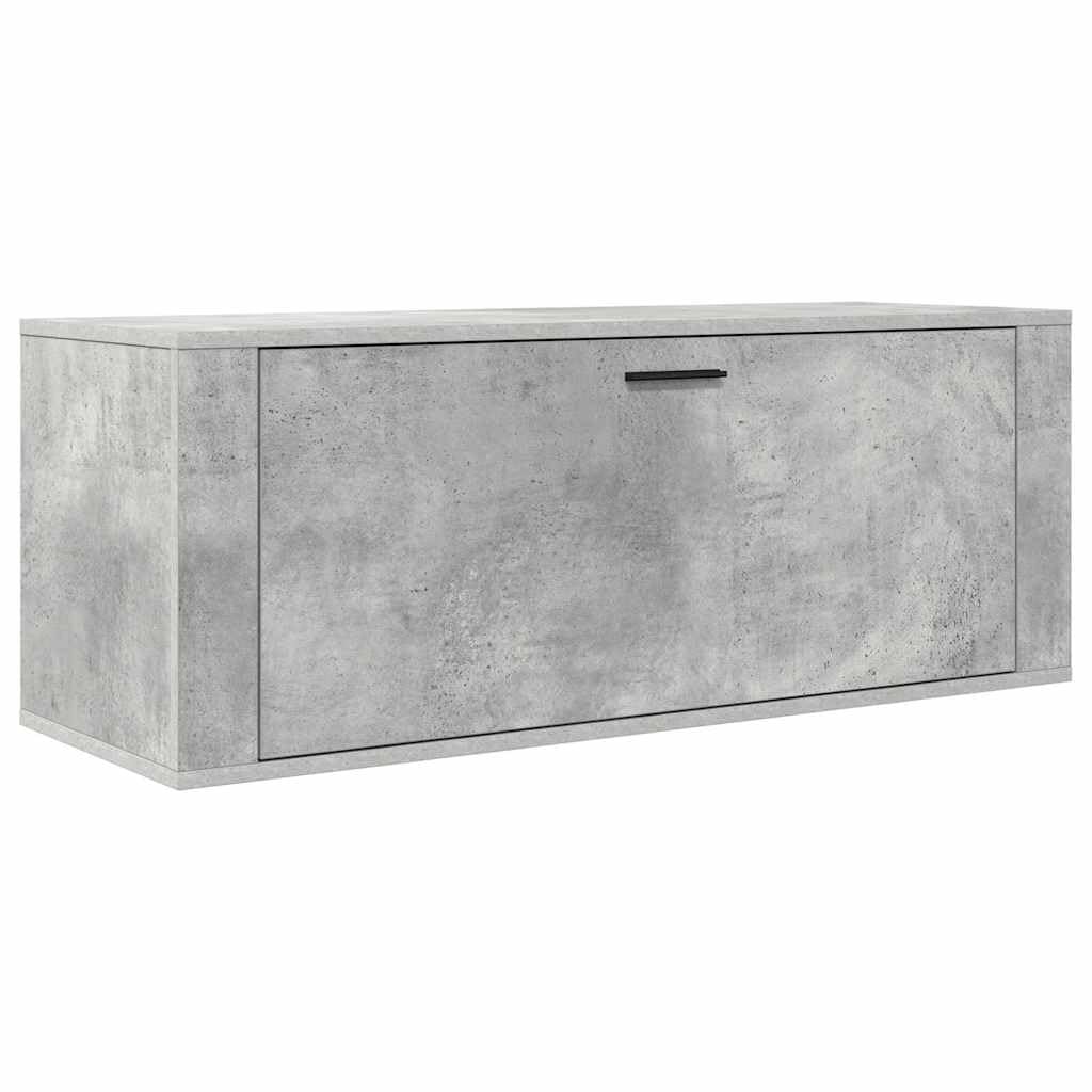 Inżynieryjna drewniana szafka na buty, 100x35x45 cm, szara