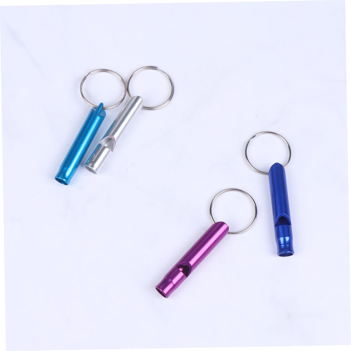 DECOMELODY 20Pcs Rescuing Whistles with Keychain for Emergency Survival for Hiking Camping Climbing Portable Lightweight Loud Sound Signal Random Color