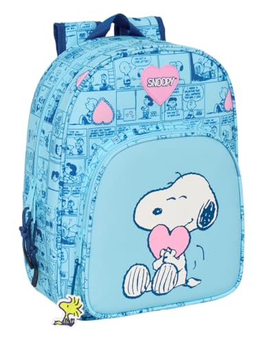Zaino Scuola Snoopy Love Azzurro Chiaro 26 x 34 x 11 cm