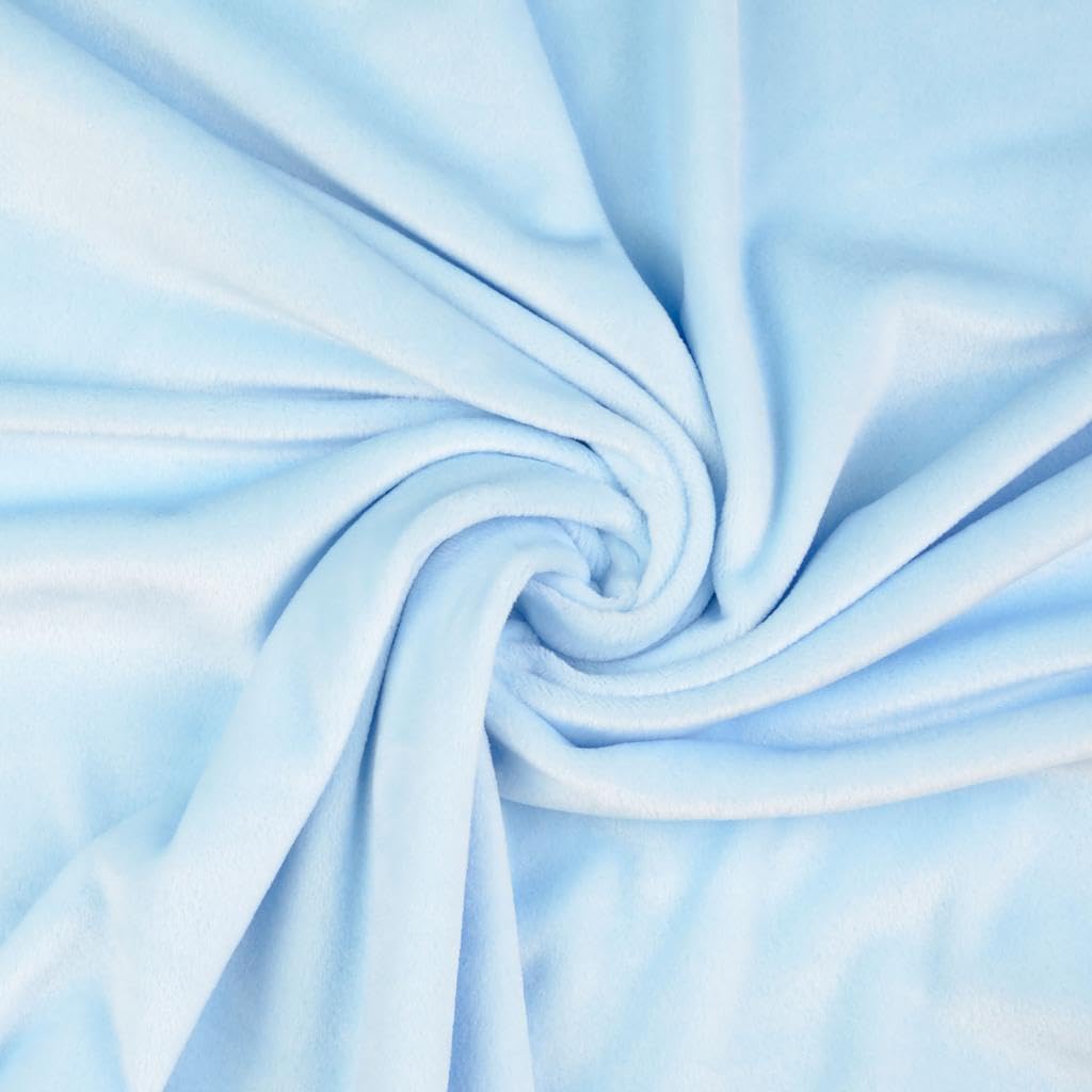Crs Fur Fabrics Blue Squish Cuddle Fleece Velour Fabric Material Baby Sample