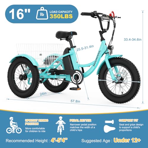 NAIZEA Electric Kids Bike – 16 inch Kids Trike for Boys