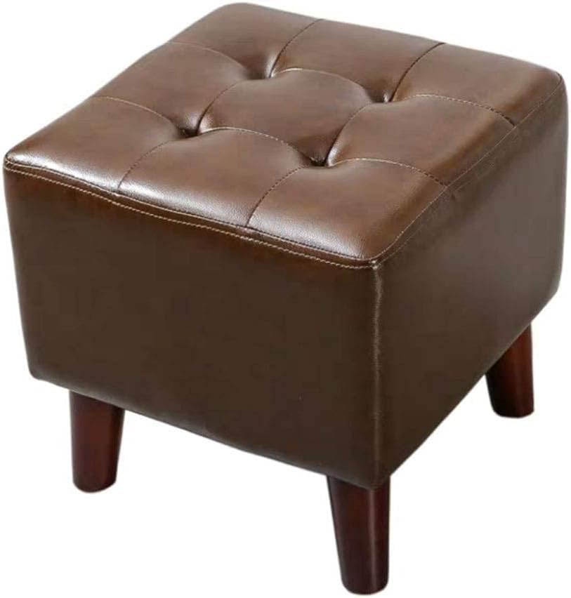 Repose-pieds carré ottoman en bois, tabouret de salon moderne et confortable