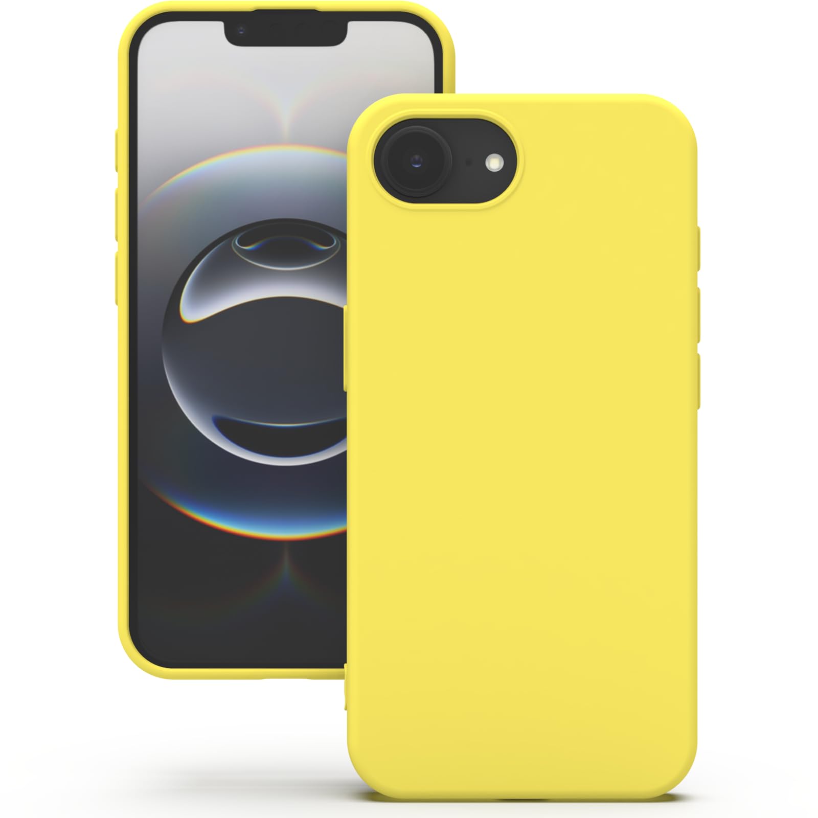 YATWIN Hülle für iPhone 16e, Silikon Handyhülle mit Futter, 1mm Kamera und Displayschutz, Dünn & Leicht, Anti Kratzer Case, Gelb