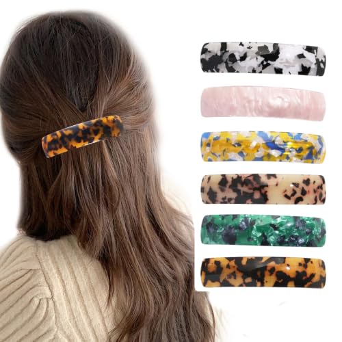 6 Piezas Clips para el Cabello con Lazo Mármol para Mujeres y Niñas miniatura 1