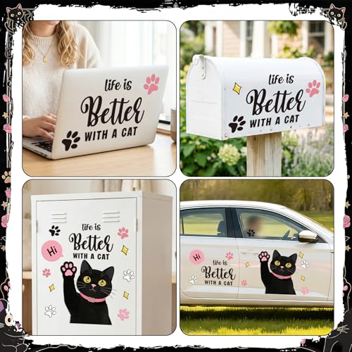 Imán decorativo para lavavajillas gato negro miniatura 6