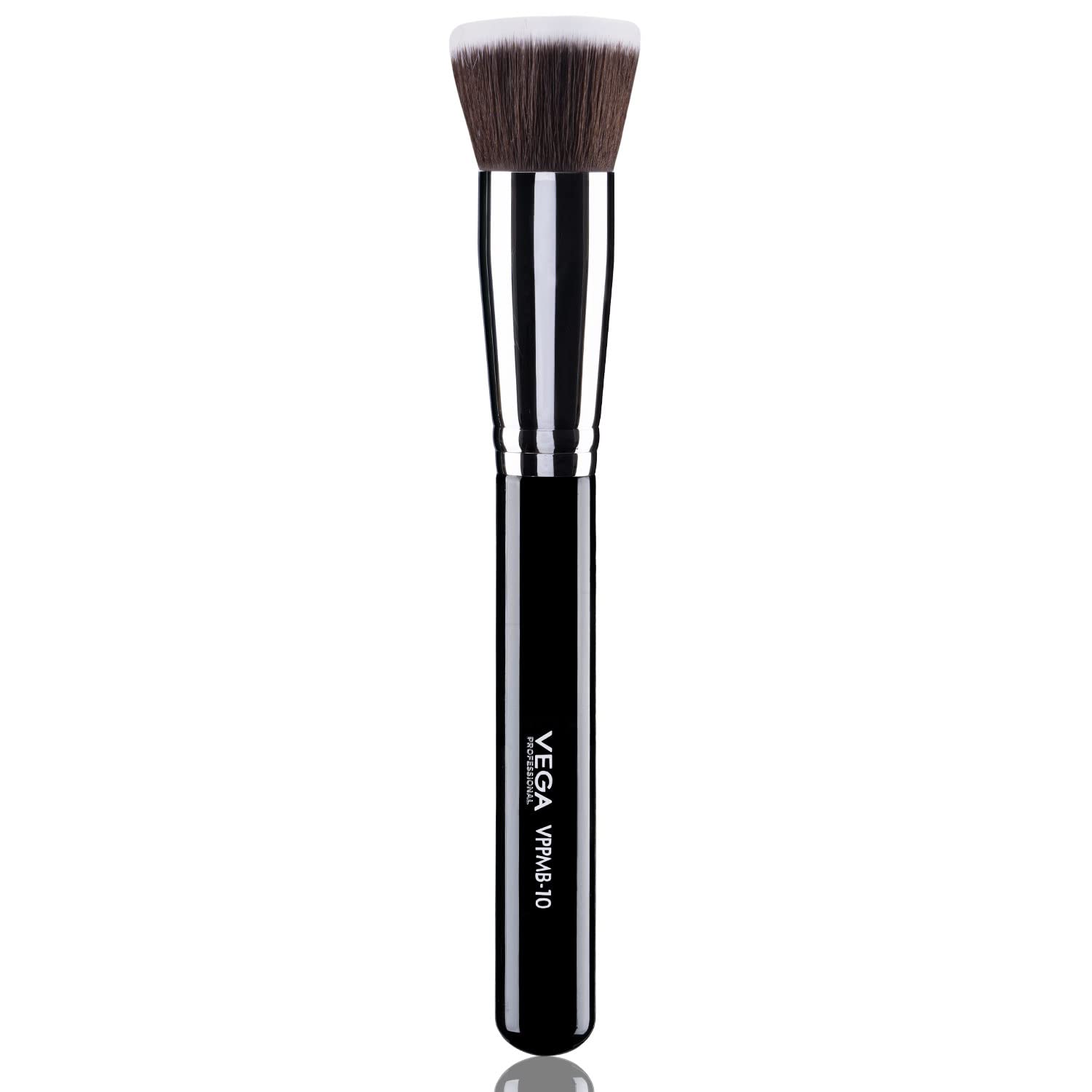 VEGA PROFESSIONAL Flat Kabuki Brush, Soft Bristles, Copper Furrele, Wooden Handle, (VPPMB-10)-image-4