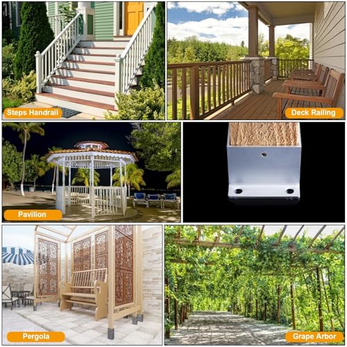 Anclajes de postes para pérgola exterior en terrazas de madera y hormigón 3