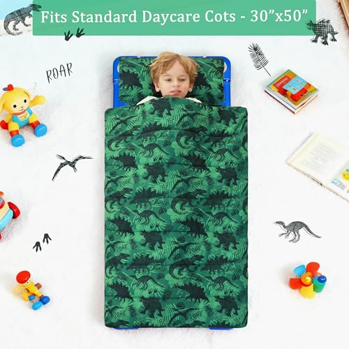 Image of Toddler Nap Mat for Preschool 50''x30'' Sleeping Mat with Removable Pillow and Minky Blanket for Kids Ages 3-7 Roll Up Soft Sleeping Bag for Boys Girls Kindergarten Daycare Sleepover