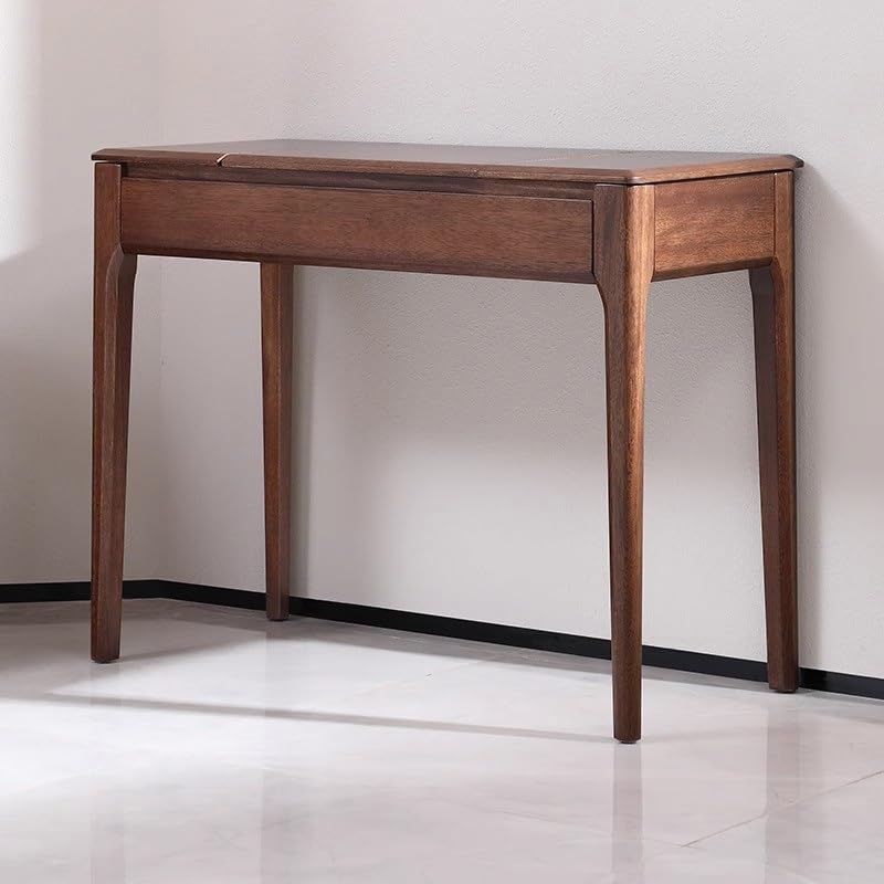 AOTPA Kosmetikspiegel mit Lichtern und Tischset Schminktisch aus Holz for Zuhause, Schlafzimmer, Computertisch, Klapp-Schminktisch Teenie-Waschtisch mit Spiegel und Hocker