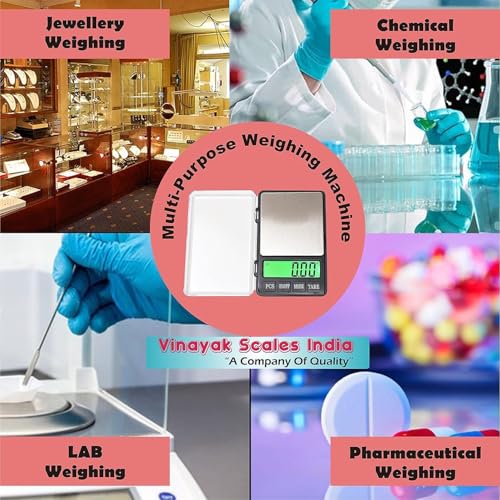 Image of Digital Pocket Weighing Scale - Precise Jewellery Weight Machine Small, Gripit Portable Gold Weighing Machine for Accurate Measurements with Digital Display, Ideal for Gems, Herbs & More (Black).