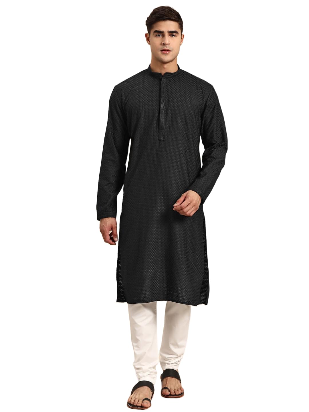 rajubhai hargovindas Men Pure Cotton Chikankari Embroidered Straight Kurta-picture-53