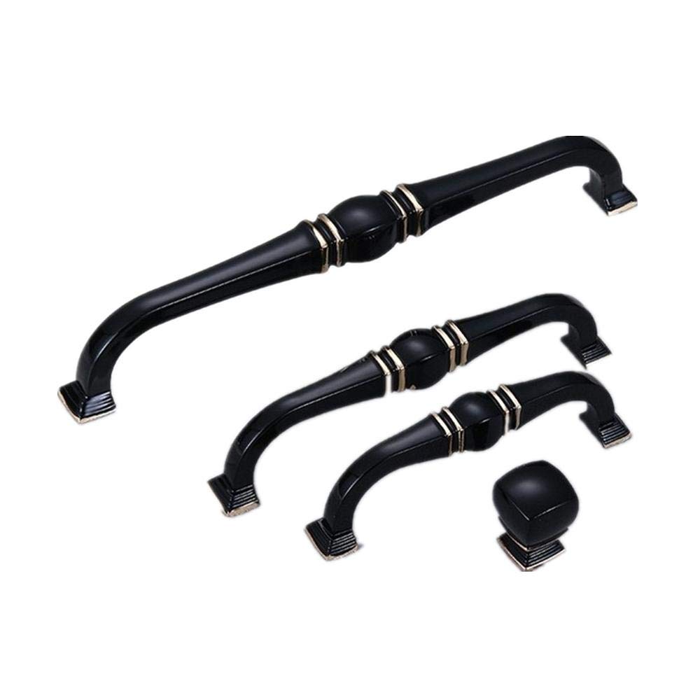 Stnyanxd 128Mm Antique Cabinet Drawer Handles 2Pcs Zinc Alloy Kitchen Knob And Handle Black Wardrobe Pulls 96Mm(128Mm)