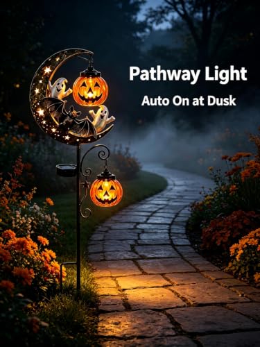 ChayWillow Halloween Moon Pumpkin Solar Stake Light - image 8