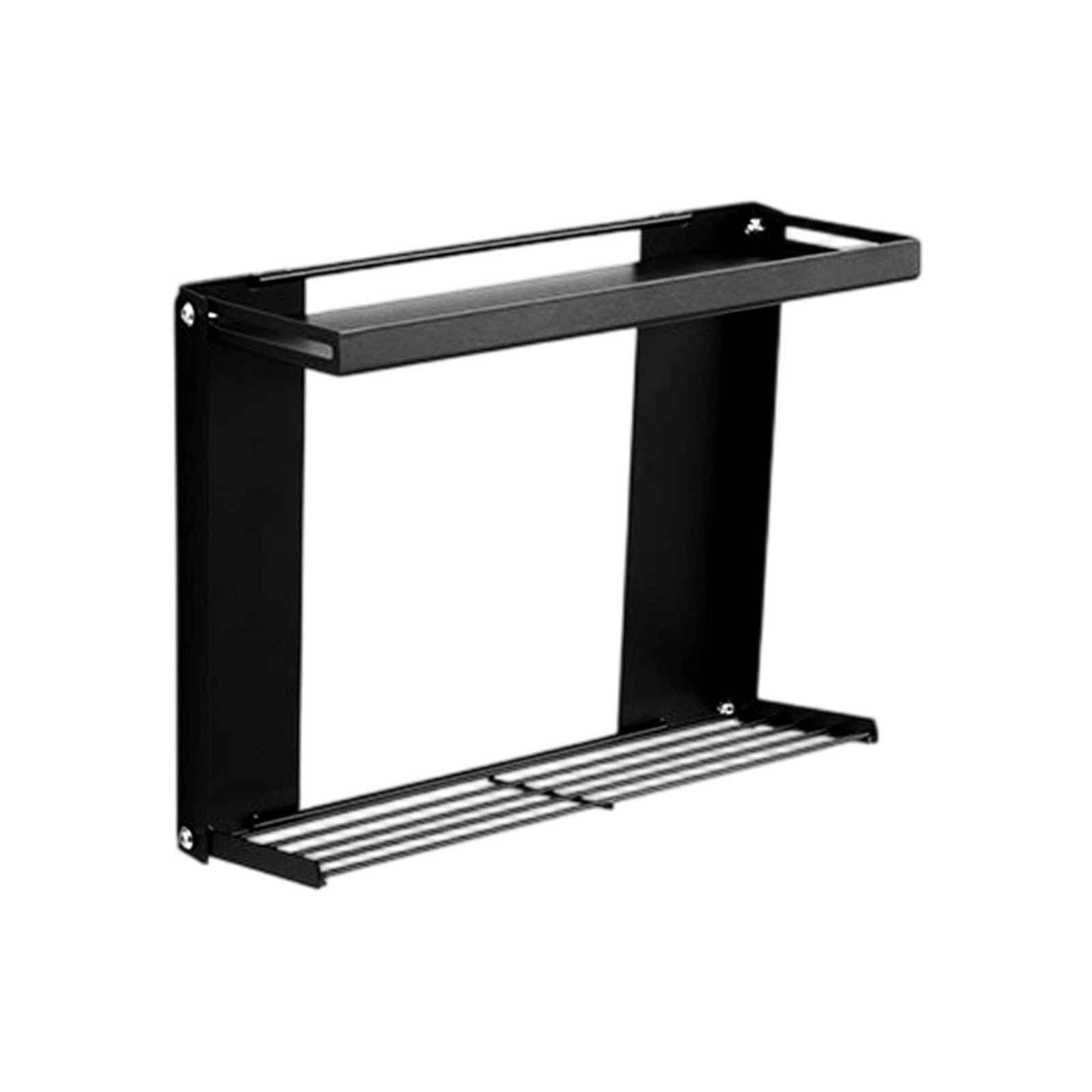 Wegiwuca Wall Mounted Kitchen Seasoning Holder with Foldable Fashion and Easy Setup Perfect for Compact Space Arrangement Multi Purpose Seasoning Rack