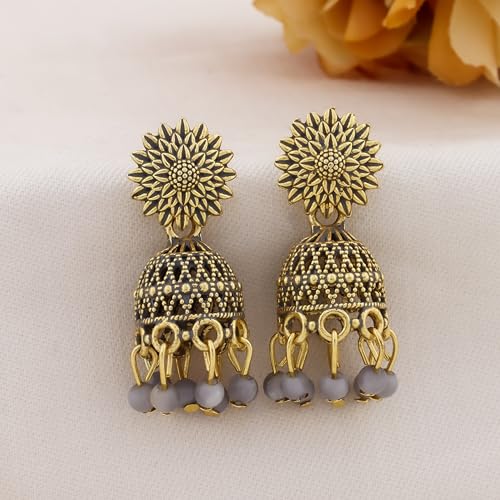 Image of Jhumkas for women traditional Earrings For Women sun flower Design Traditional Drop Jhumke For Women Girls Love Gifts 12 Pair of Earrings.