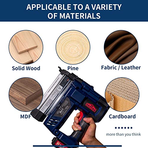 Dextra 20V Cordless Brad Nailer, 18 Gauge 2 In 1 Electric Nail Gun/Staple Gun, Battery Powered Nailer For Home Improvement, Woodworking, 2.0Ah Battery, Charger, Staples, And Nails Included #TOP6