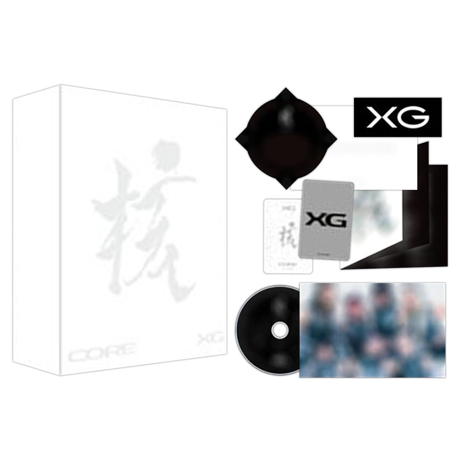 [THE CORE - 核] 1st Full Album (XG Ver.) Cover Box Disc + Photo Book + ID Card + Logo Sticker + Star Finder + Post Card + 4 Extra Photocards Official K-POP Sealed Album