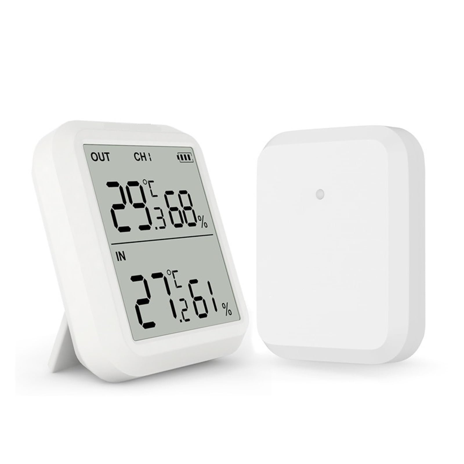 Wetterstation, Thermometer Und Hygrometer, Großes LCD-Außen- Und Innengerät Mit Hintergrundbeleuchtung For Haus, Küche, Innenhof Genauer Monitor(WIth 1 Transmitter)