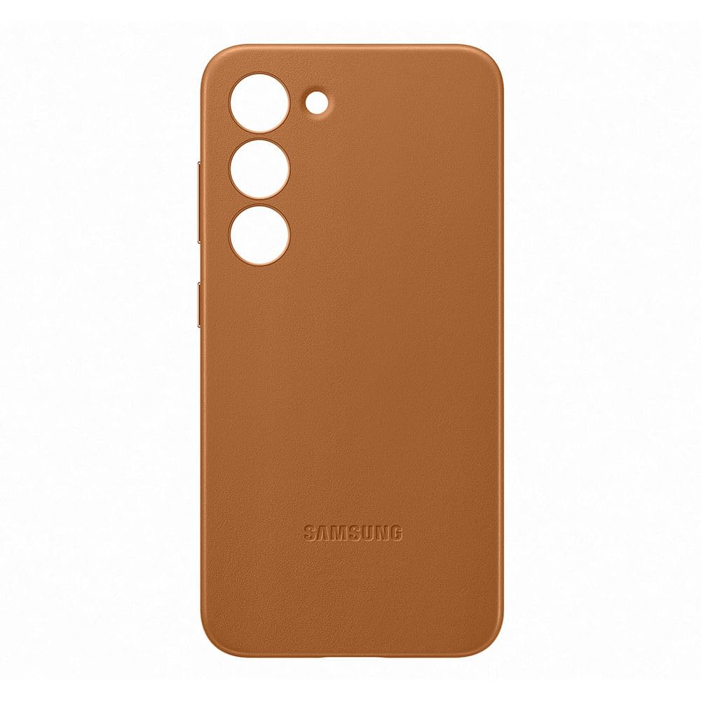 Samsung Leather Smartphone Case EF-VS911 für Galaxy S23, Handy-Hülle, Echtleder, Schlankes Design, Camel