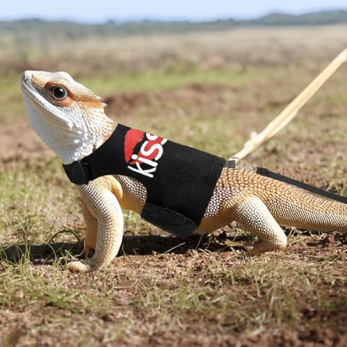 Image of Bearded Dragon Leash and Harness, Adjustable Lizard Reptiles Harness Clothes with 4.76ft Leash, Small Pets Harness and Leash Set for Lizards Ferrets Hamsters Walking Training Outdoor