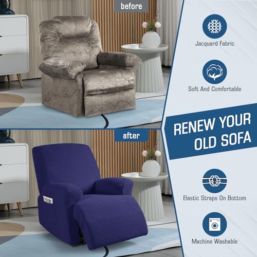 TAOCOCO Recliner Chair Cover, Stretch Sofa Cover 1 Seater With Arm Rest, Couch Cover Soft - Image 2