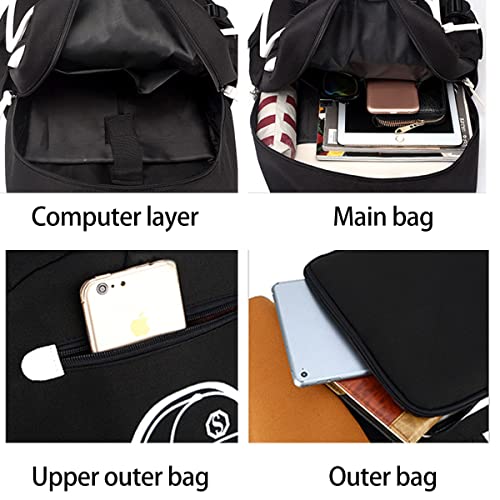Image of Asge Large 3 Piece Backpack Set - Boys & Girls Teenage Reflective Waterproof School Satchel for Travel & Outdoor