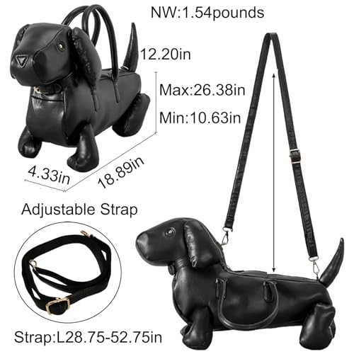 Image of Women PU Leather Unique Novelty Dog Shaped Crossbody Shoulder Bag Handbag Purse