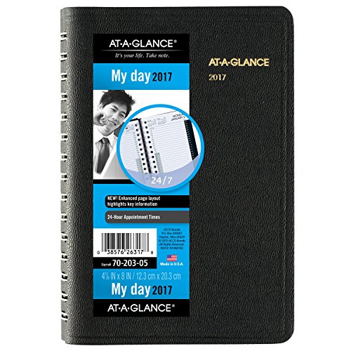 AT-A-GLANCE Daily Appointment Book / Planner 2017, 24-Hour, 4-7/8 x 8