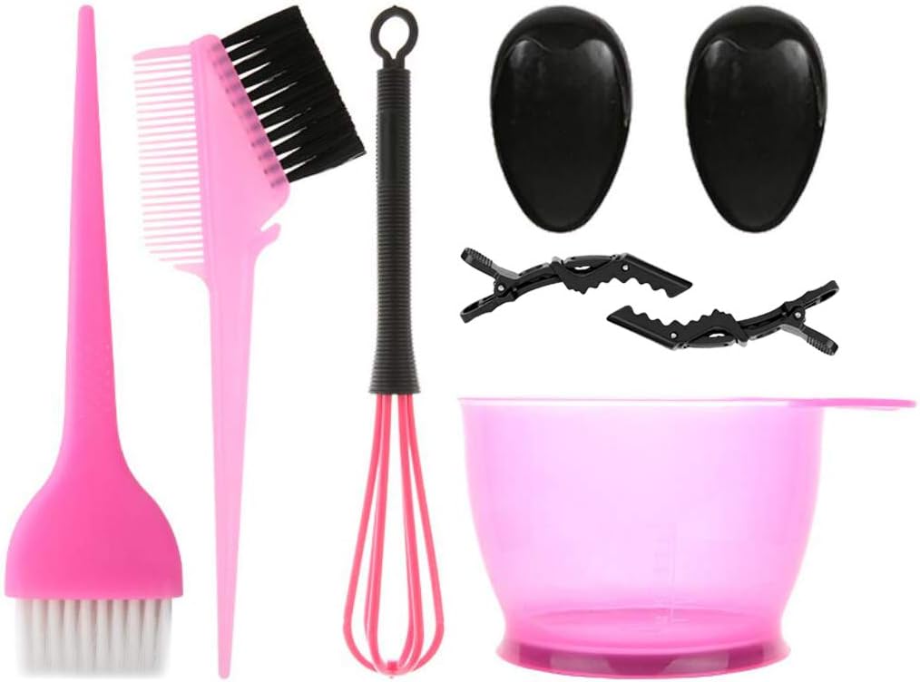 JIGEGE 8pcs Hair Dye Coloring Kit with Hair Color Bowl Hair