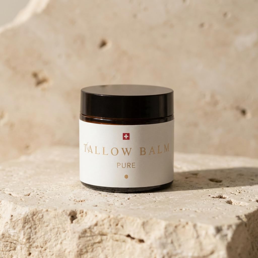 Balm Pure – Rindertalg Creme geruchsneutral für Gesicht & Körper | Beef Tallow Gesichtscreme bei trockener Haut | Naturkosmetik ohne Chemie, grasgefüttert, Swiss Made | 60 ml