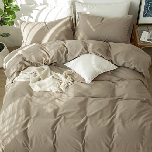 Image of MooMee Duvet Cover Set 100% Washed Cotton Linen Like Oversized King