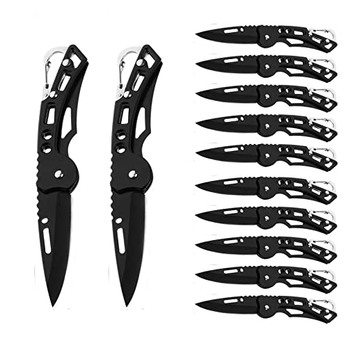 FEIZII Pocket Folding Knife Tactical Knife Small Stainless Steel Blade 2.5 Inches Long Black Gift for Men and Women (12PACK)
