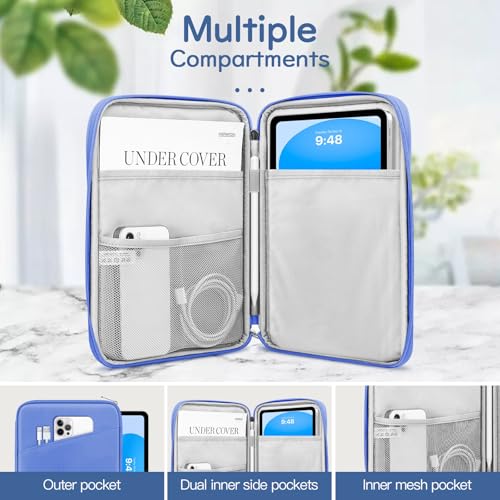 Image of Dadanism 9-11 inch Tablet Sleeve Bag Carrying Case for iPad (A16) 11th Gen 11 inch, iPad 10th Gen 10.9 inch Air 5 /4, iPad Air M4 /Pro 11 inch, iPad 9 /8 /7th, Galaxy Tab A11+ Plus 11 inch, Remarkable 2 10.3 inch, Periwinkle