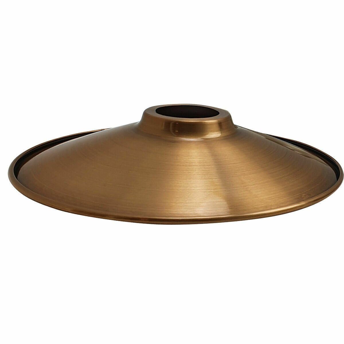 Retro Electroplated Ceiling Light Shade, Industrial Curvy Easy Fit Metal Pendant Lamp Bulb Guards, Non Electric Vintage Lampshade for Kitchen, Living Room, Bedroom (S6-Yellow Brass) โ image 1