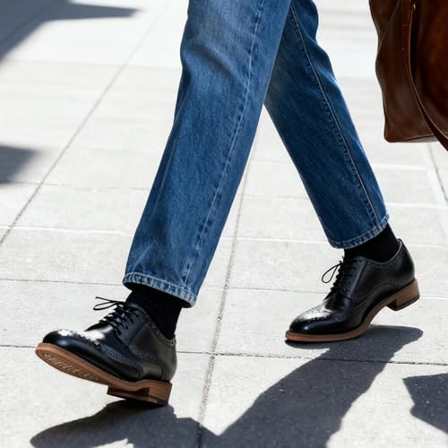 Image of Jousen Mens Dress Shoes Leather Oxford Classic Shoes Formal Business Dress Shoes for Men