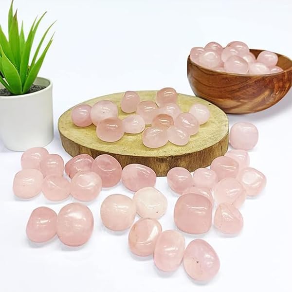 Image of Rose-Quartz Tumble Stone | 50 gm Tumbled Gemstones | Reiki Healing Stones | Home Decor Pebbles | Aquarium Gravel | Garden & Table Dcor