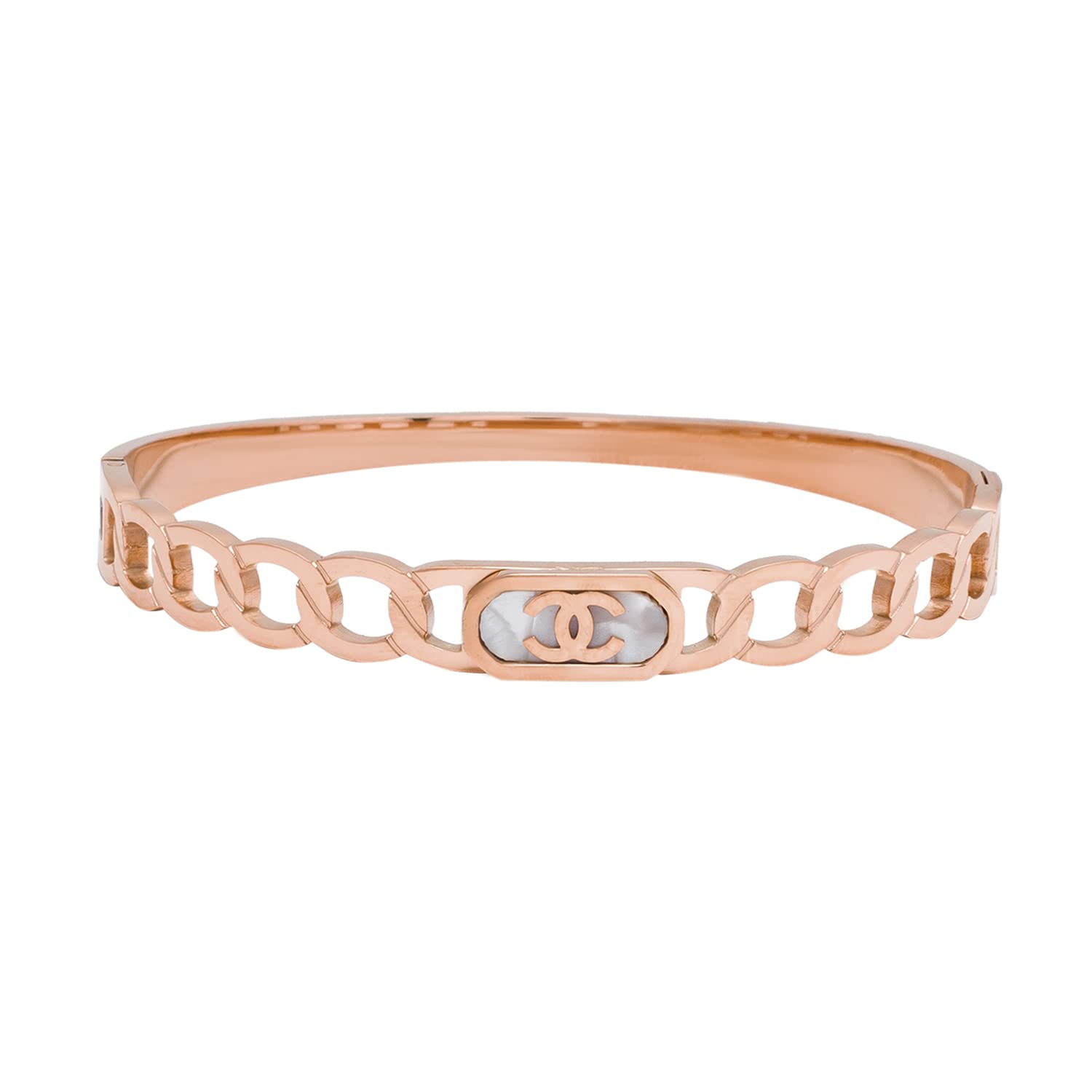 MOONDUSTGold Plated CZ and Crystal Studded Western Style Freesize Bracelet Bangle for Women (MD_3292_PP)