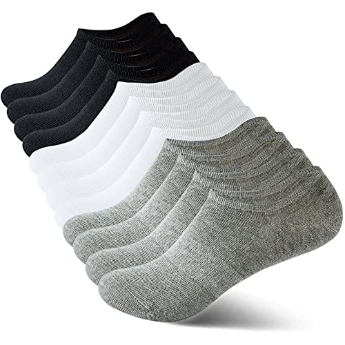 Higixch No Show Socks Women Low Cut Invisible Liner Non Slip Athletic Boat Socks 6 Pairs (Socks For Women Size9-11, Black, White, Gray) #TOP26
