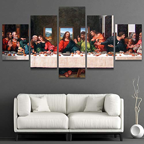 Signwin Large Wall Decor Canvas Wall Art Print The Last Supper By Andrea Solari Historic Cultural Illustrations Art Traditional Portrait Colorful Religious For Living Room, Bedroom, Office - 60"X32" #TOP3