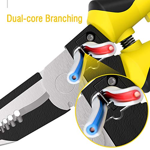Fortunew Wire Stripper Multi-function Multi tool 7-in-1 Combi Plier 8 Inches DIY Electrical Wiring Work Cable Cutter Sharp-nose Plier Wire Crimper
