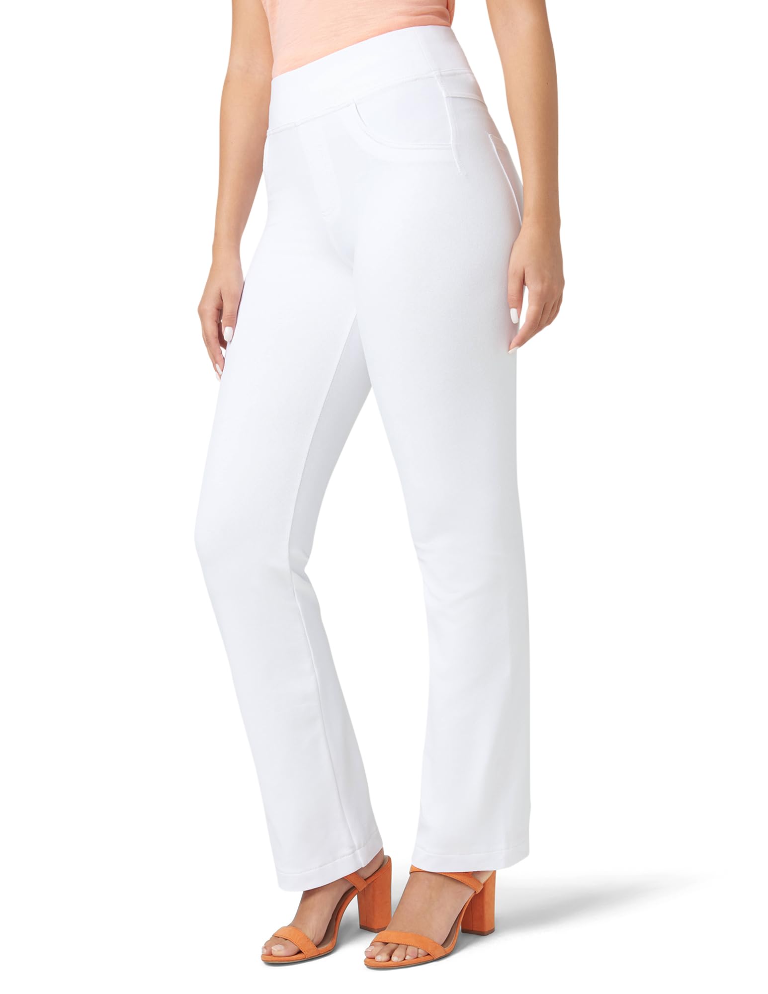 HUE Super Soft Stretch High Rise Straight Leg Denim Leggings, Jeggings With No Side Seams - Leginsy Kobiety