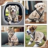 Hundepullover Valentinstag Hundepullover Kleine Hunde Strick Hundekleidung Bär Pullover Hund Hundepulli Strickjacke Katzenpullover Hundes Kleidung Welpenpullover Mantel für Kleine (Beige,M)